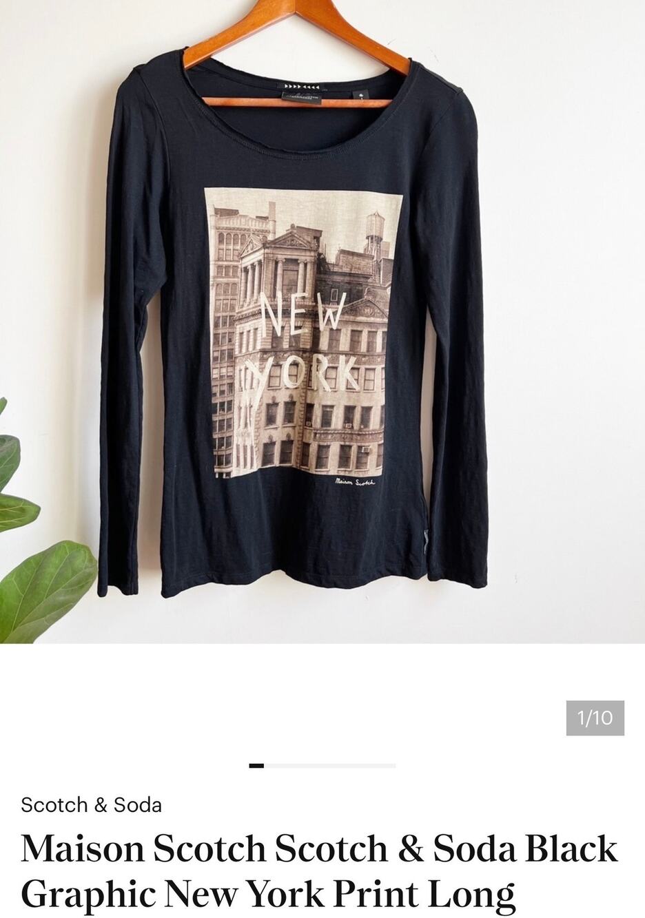 Maison Scotch long-sleeve t-shirt featuring New York City bldg